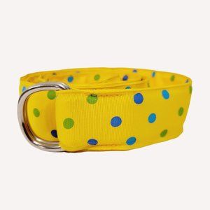 Womens Eliza B Yellow and Multi Color Polka Dot Sz Large Belt
